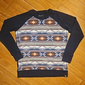 Eddie Bauer women's Navy Aztec Patterned Sweater